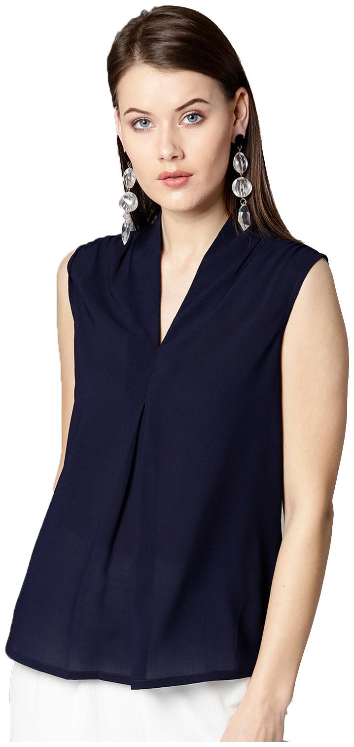 

BESIVA Women Solid Regular top - Blue