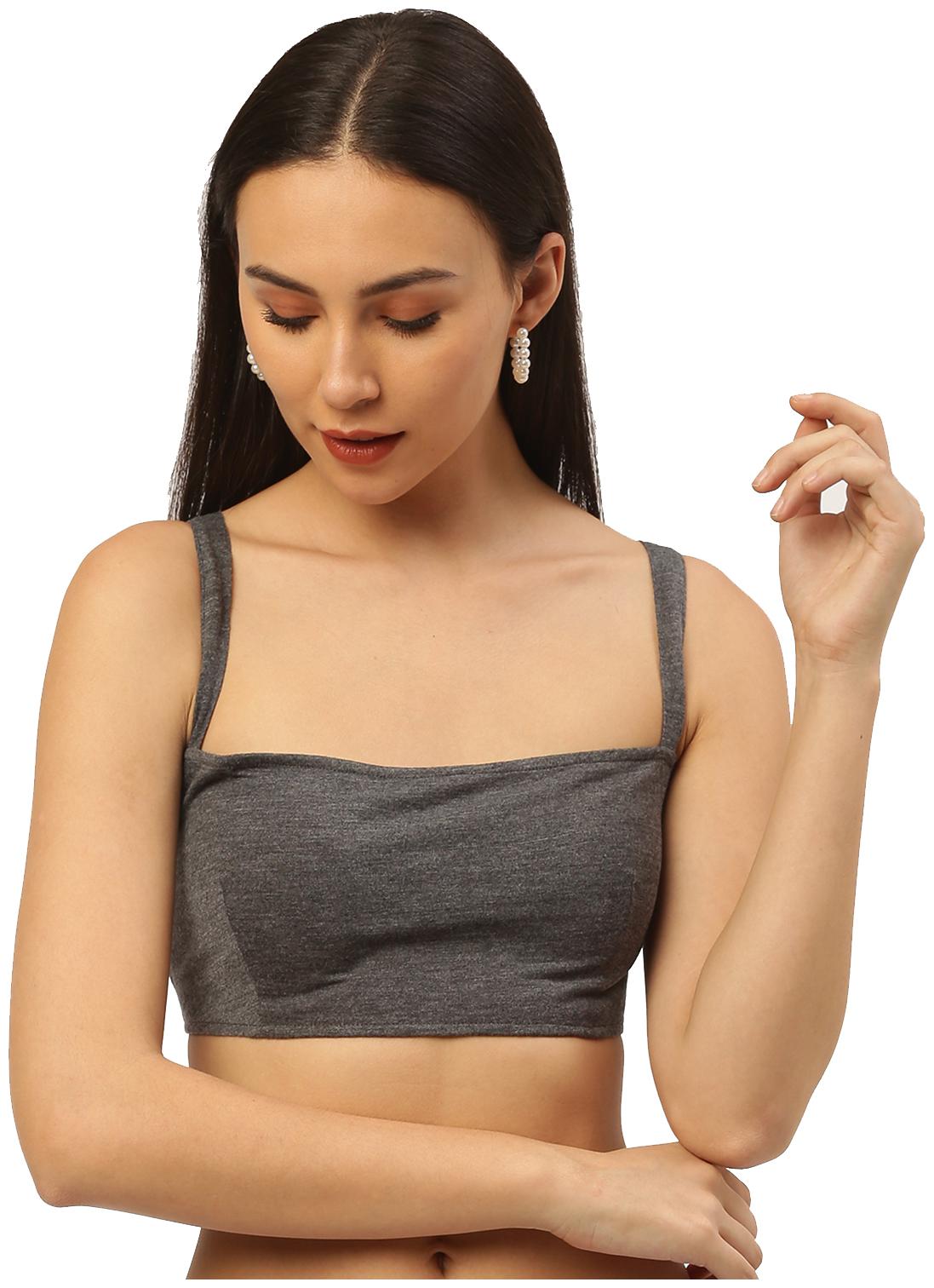 

Besiva Viscose Rayon Solid Grey Tube Women