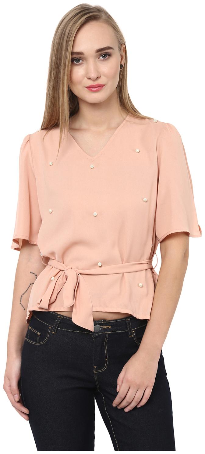

Besiva Women Solid Regular top - Pink