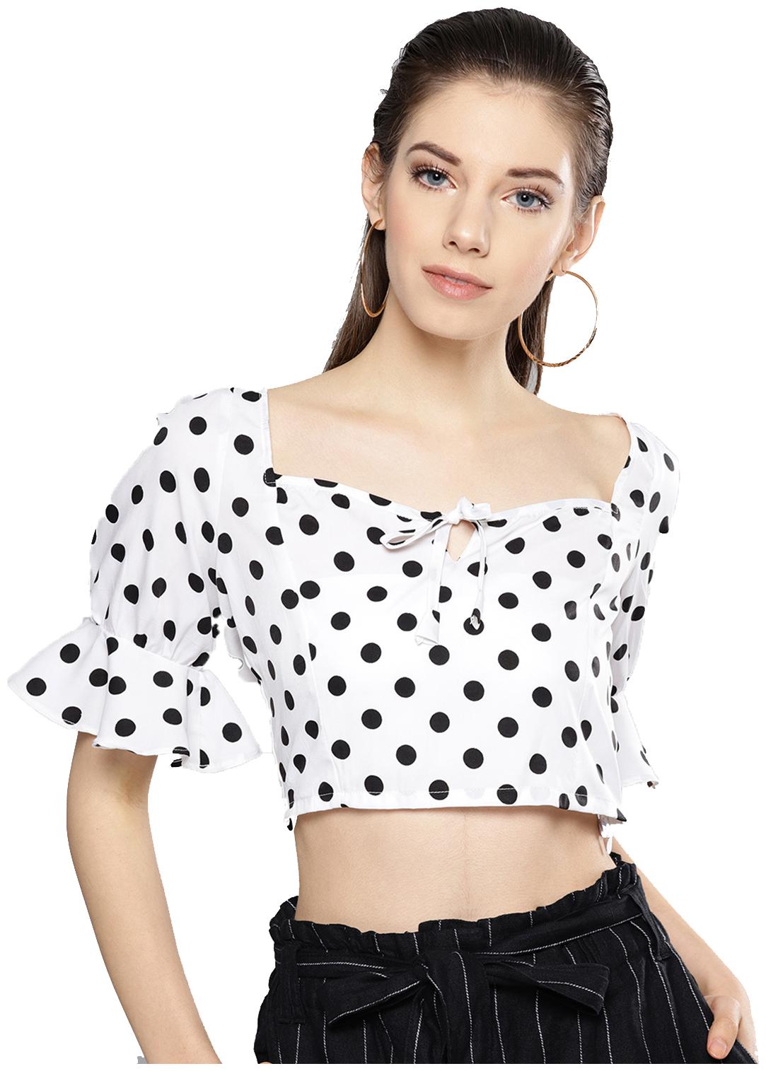 

BESIVA Women Polka dots Regular top - Cream