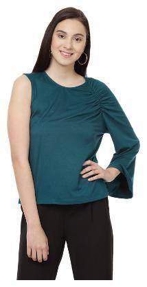 Besiva Women Geometric Regular top - Green