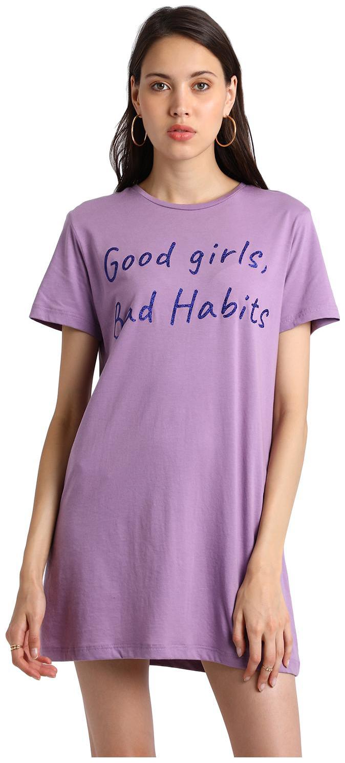 

BESIVA Purple Solid A-line dress