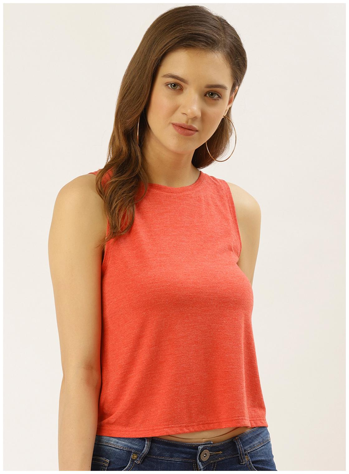 

Besiva Women Solid Regular top - Orange