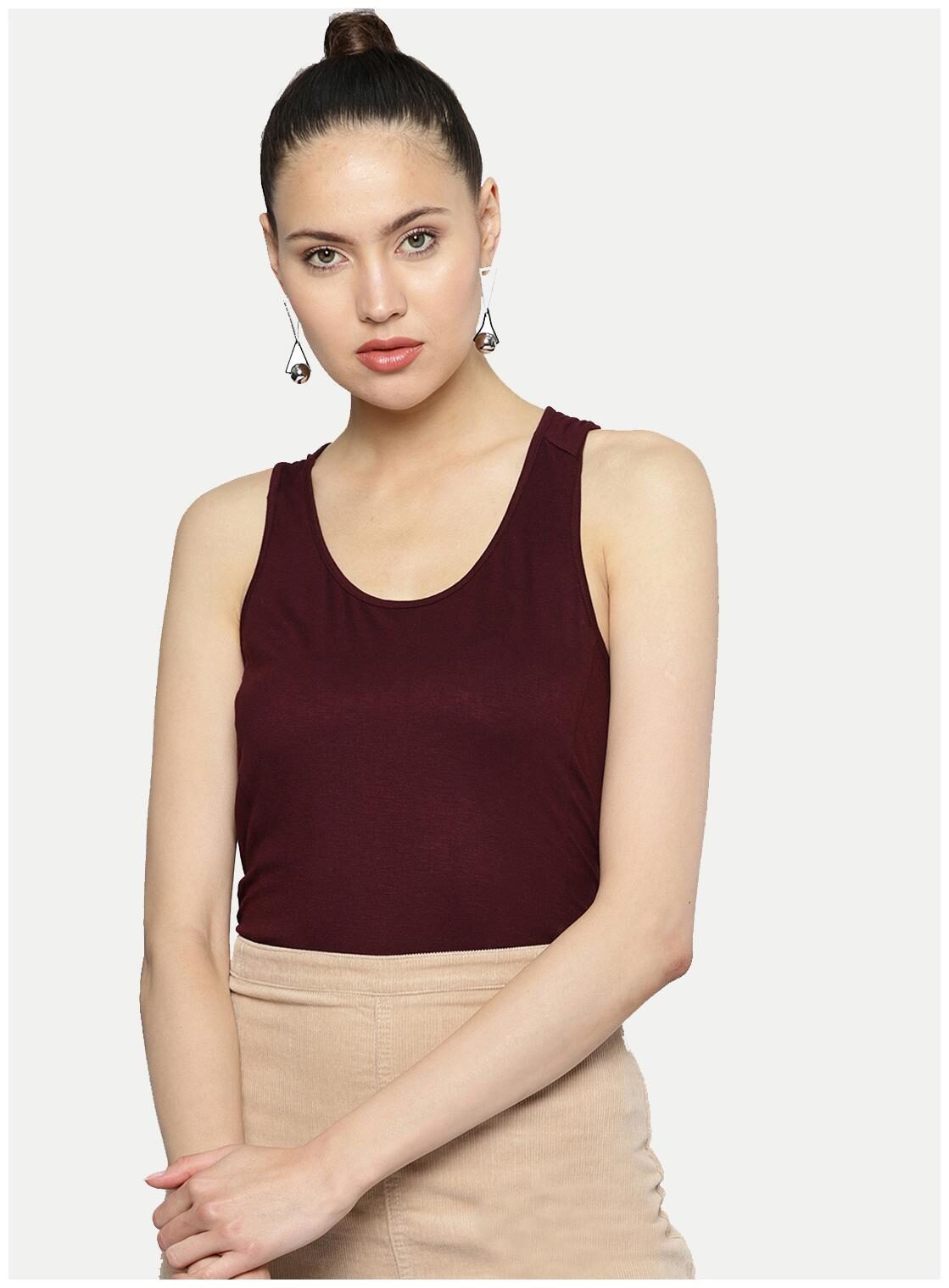 

BESIVA Women Solid Regular top - Red