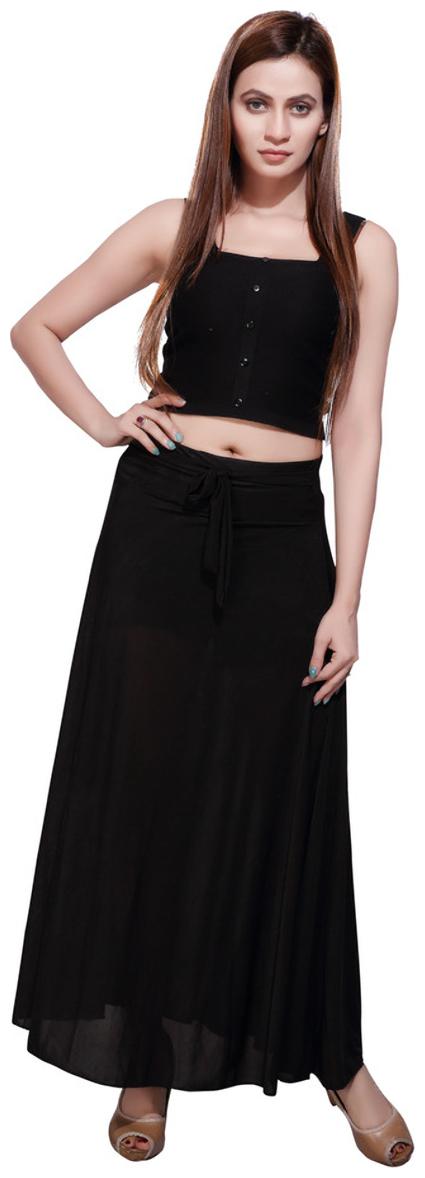 

Bfly Black Poly Crepe Stylish Skirt