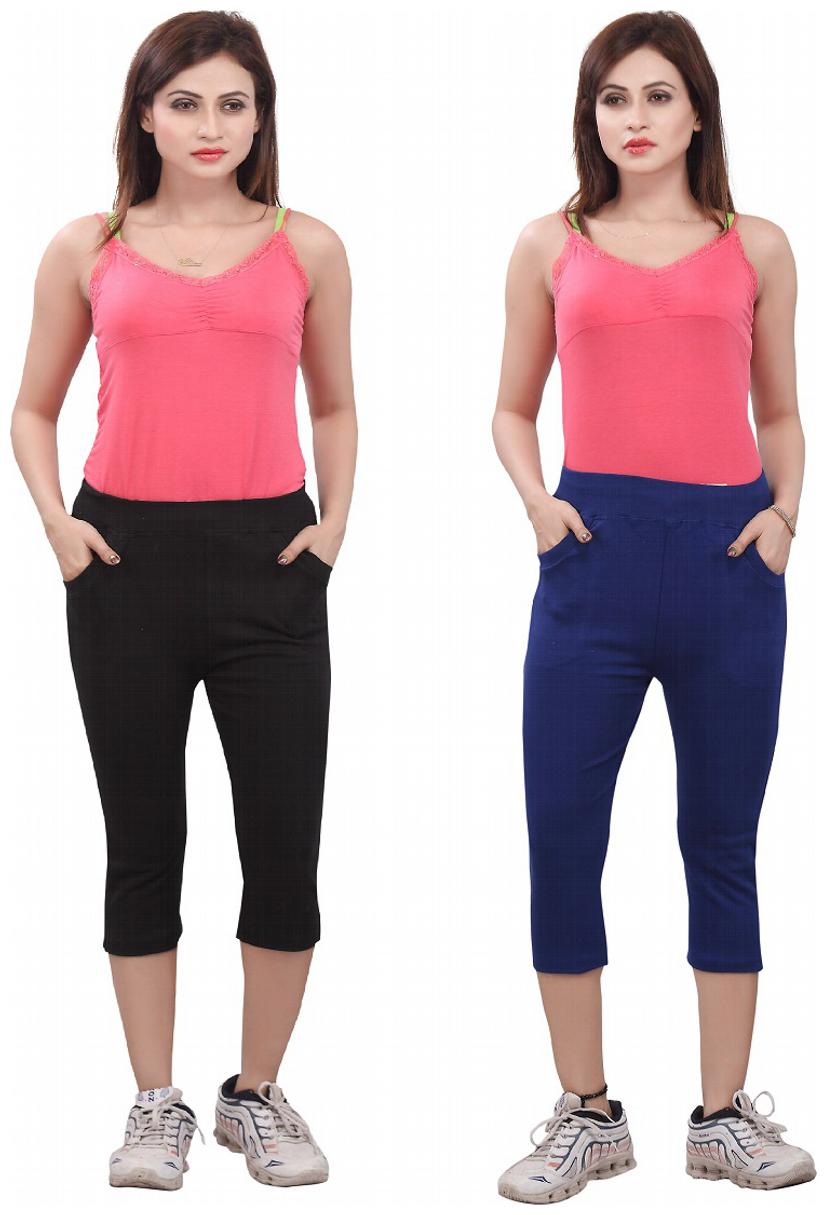 

Bfly Combo of Black Blue Women s Capri