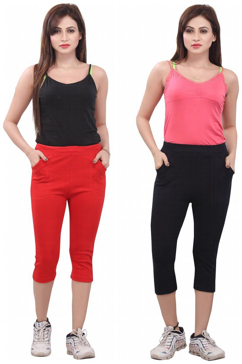 

Bfly Combo of Red Navy Women s Capri