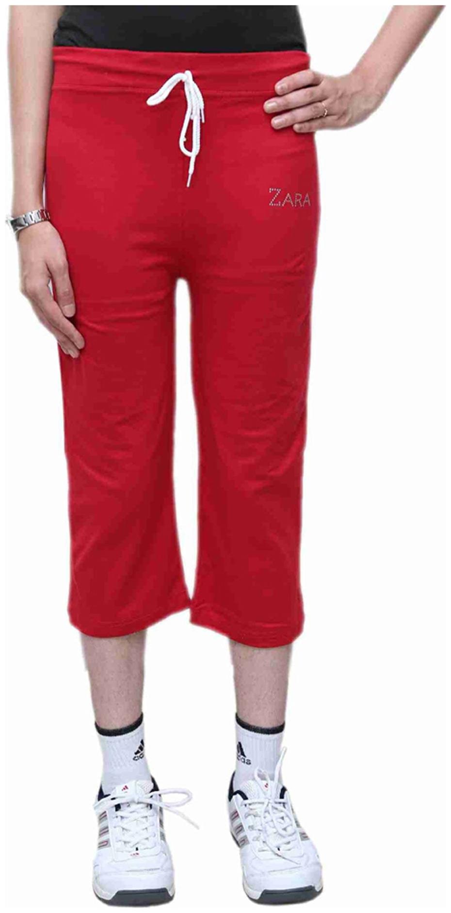 

BFLY Red Cotton Capri