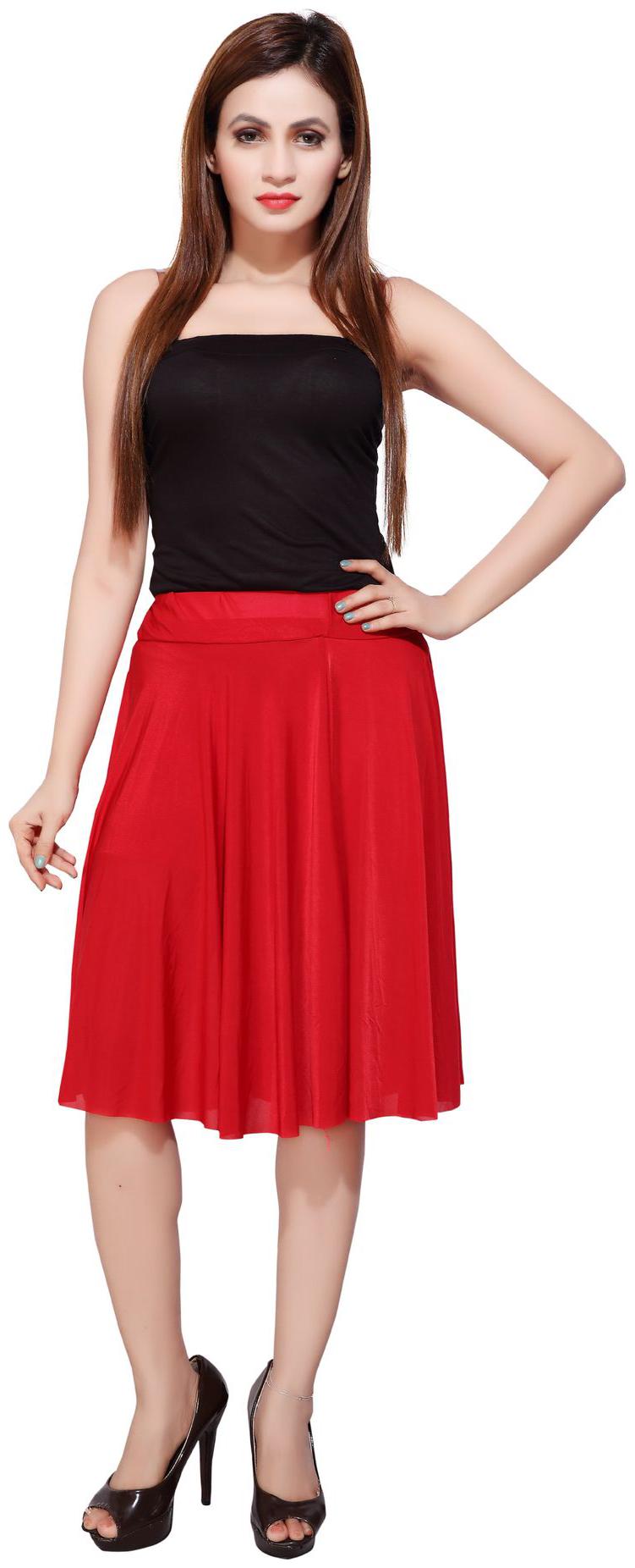 

Bfly Printed Flared skirt Midi Skirt - Red