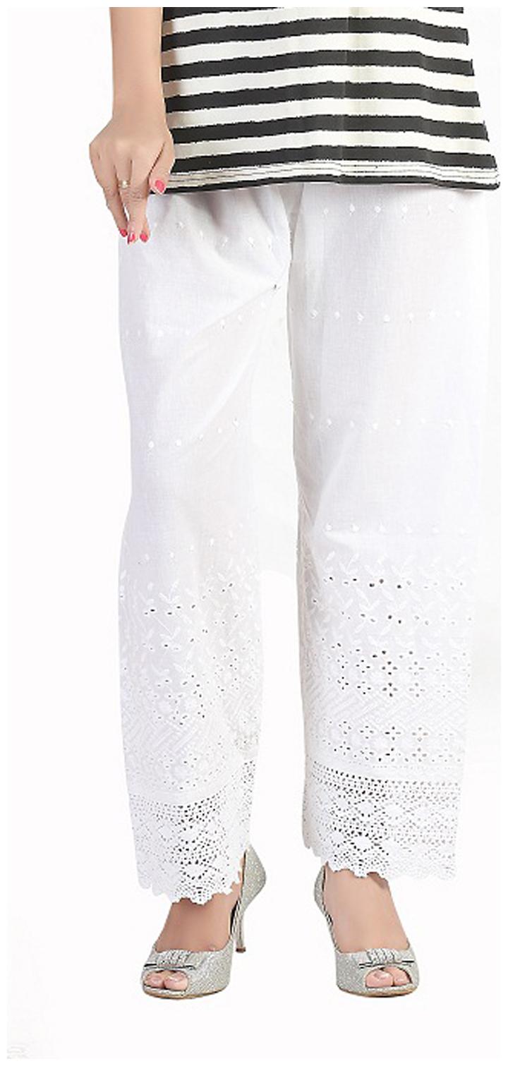 

Bfly White Cotton Palazzos