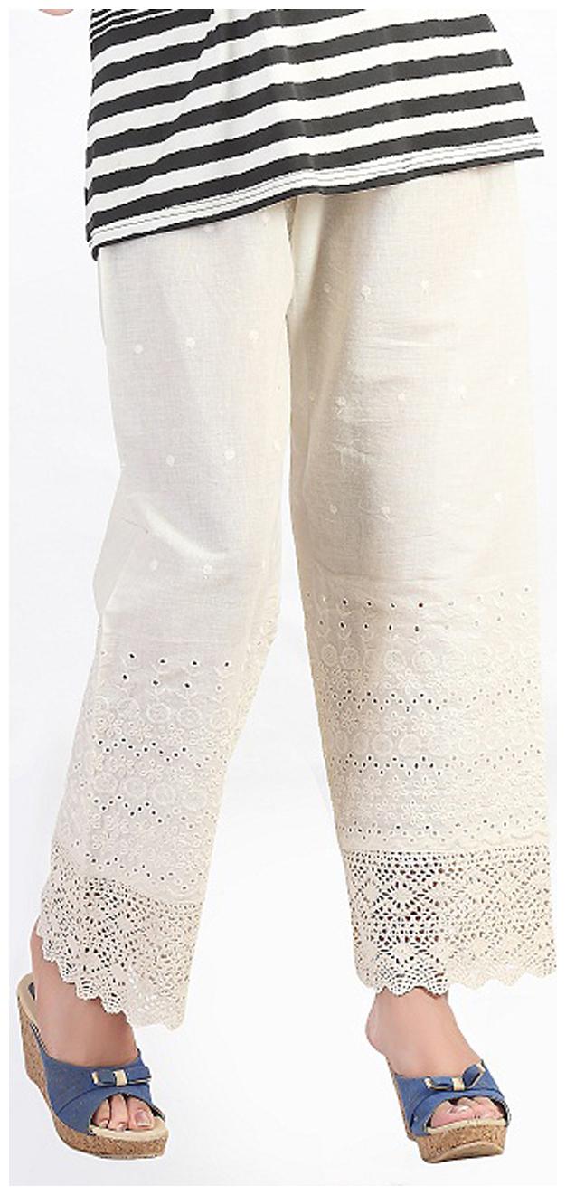 

Bfly Off-White Cotton Palazzos