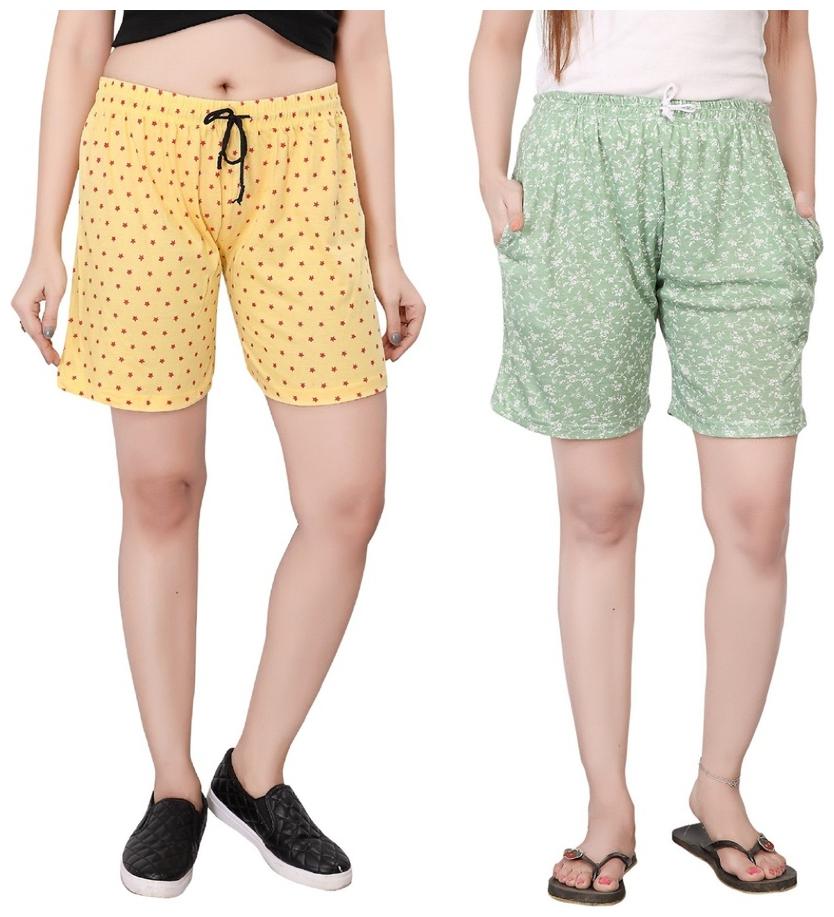 

Bfly Women Printed Sport shorts - Green