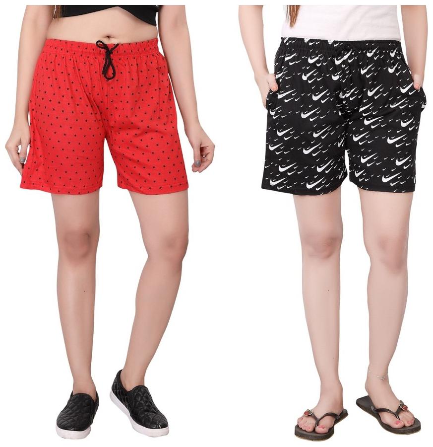 

Bfly Women Solid Sport shorts - Red