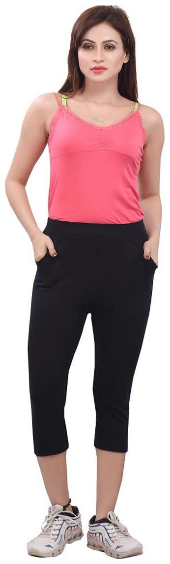 

Bfly Women Solid Regular capri - Black