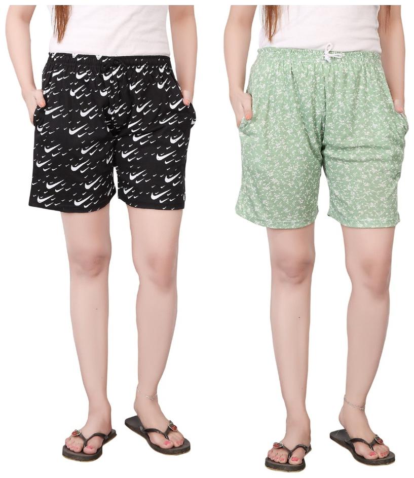 

Bfly Women Solid Sport shorts - Green