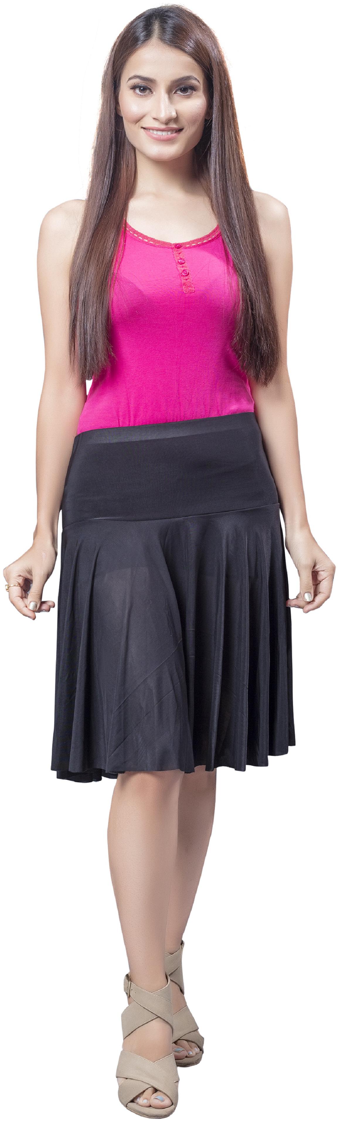 

Bfly Solid Flared skirt Mini Skirt - Black