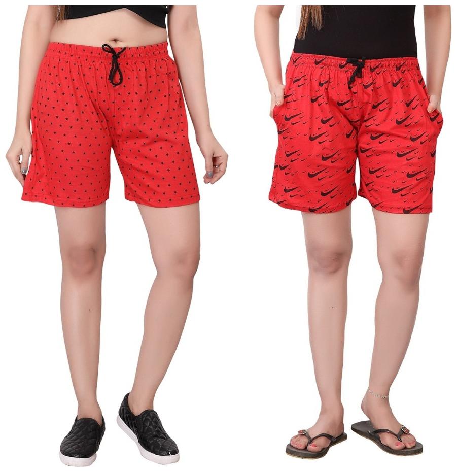 

Bfly Women Solid Sport shorts - Red