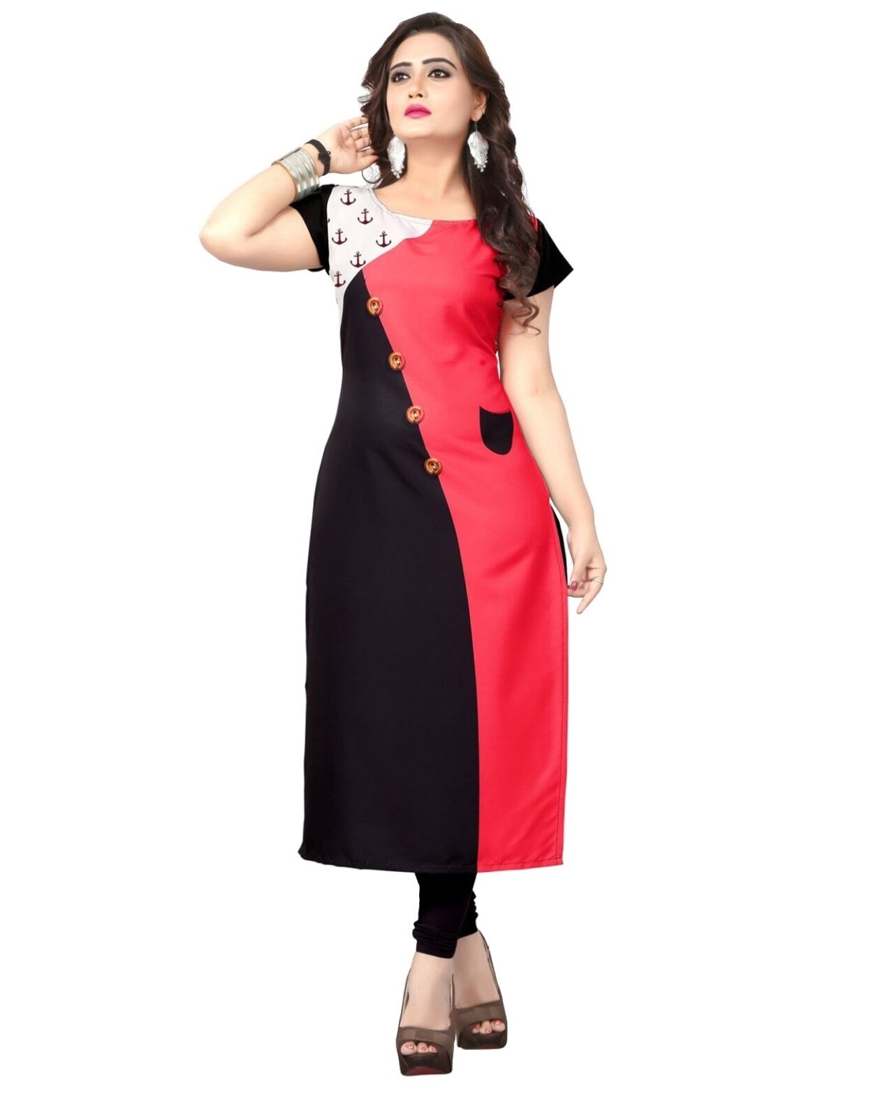 

Bharvita Women Crepe Colorblocked Multi Kurti