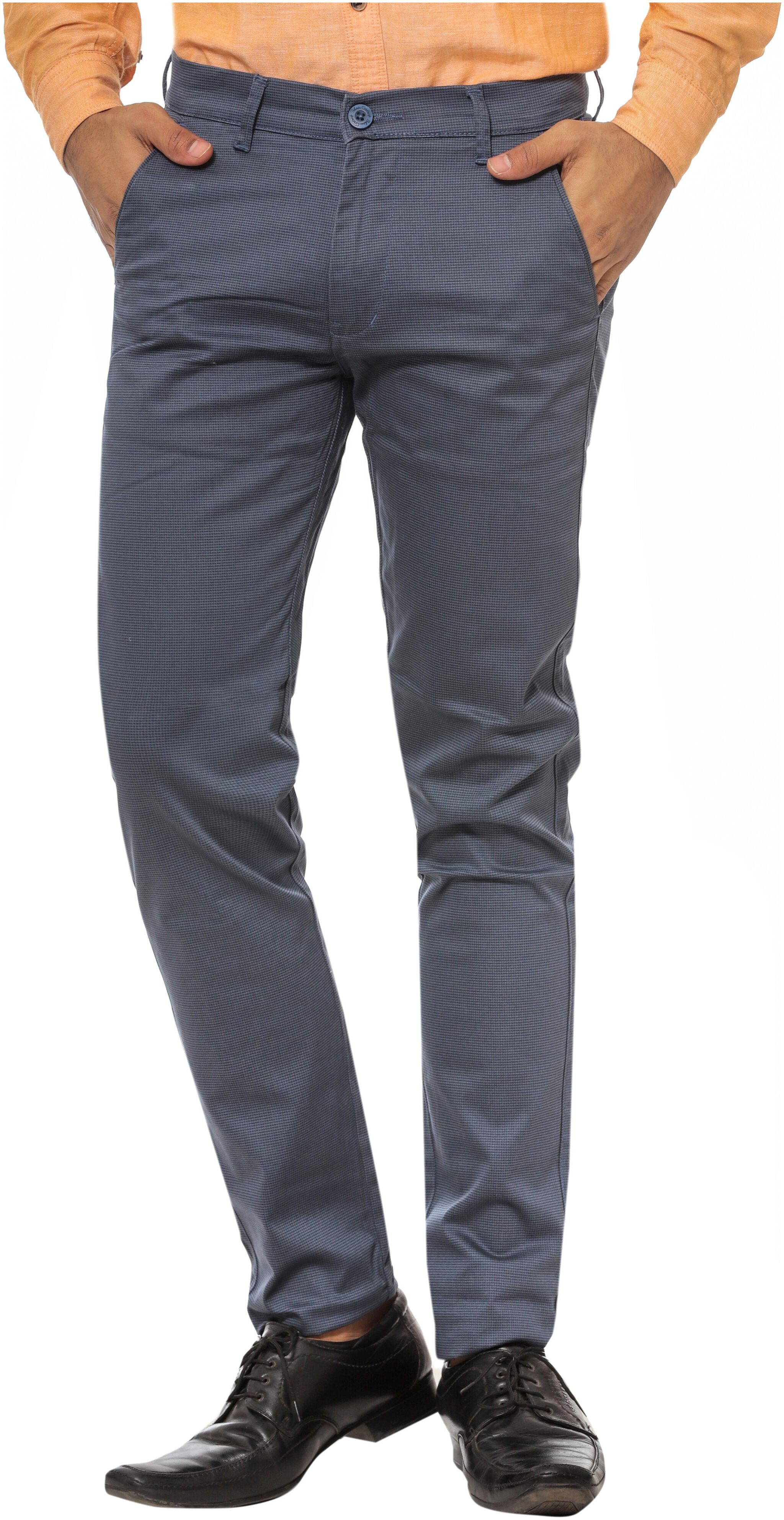 

BHAU Group Men Grey Solid Slim fit Regular trousers
