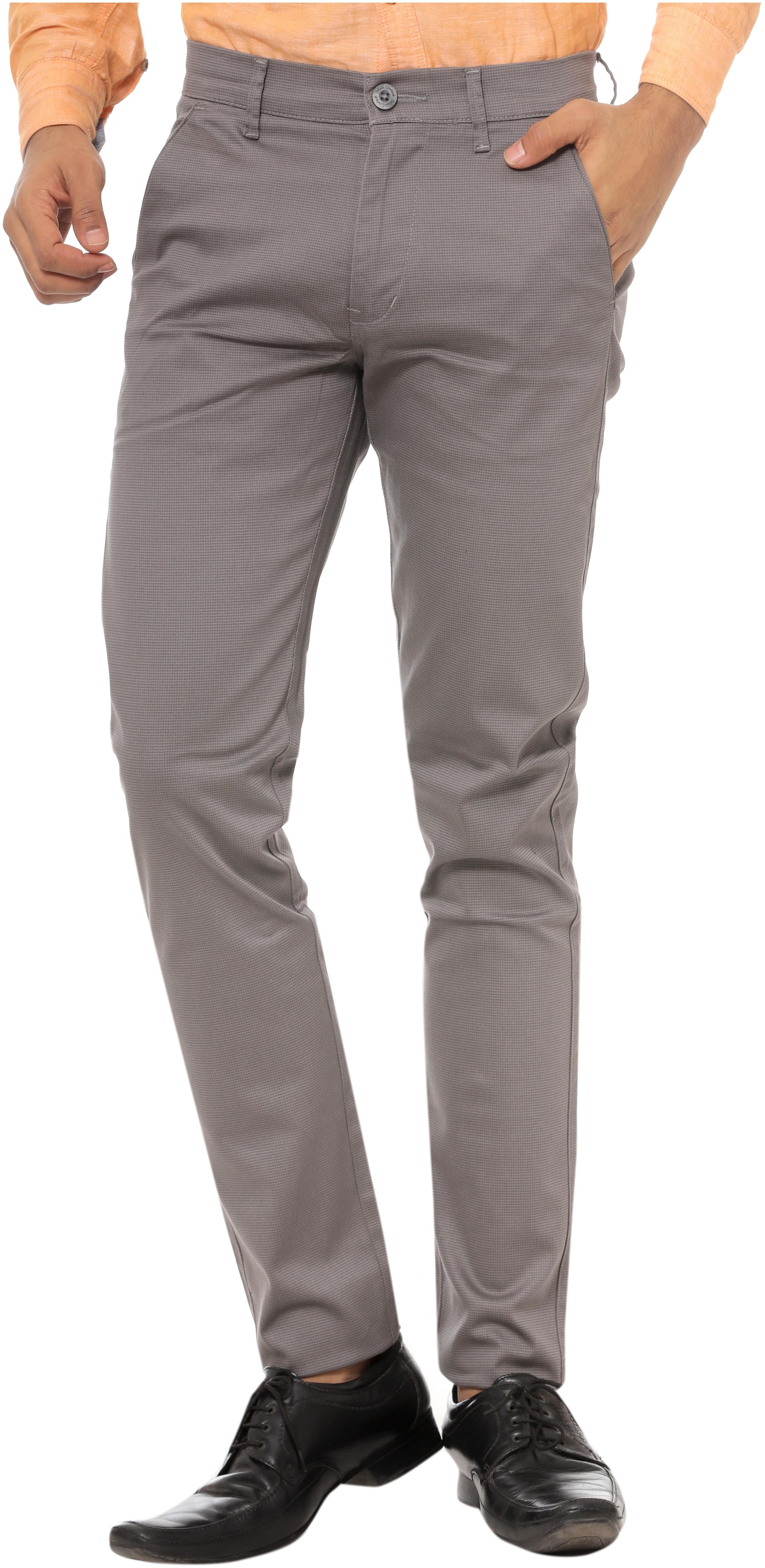 

BHAU Group Men Grey Solid Slim fit Regular trousers