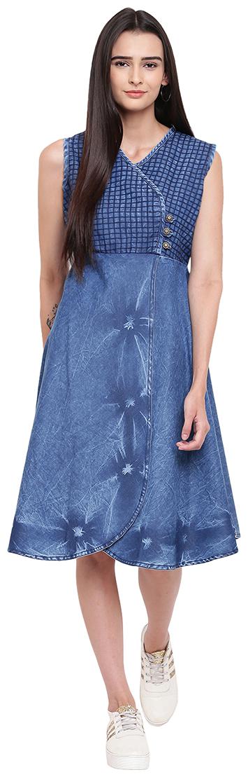 

BI AMMA Women Printed Regular top Regular tunic - Blue
