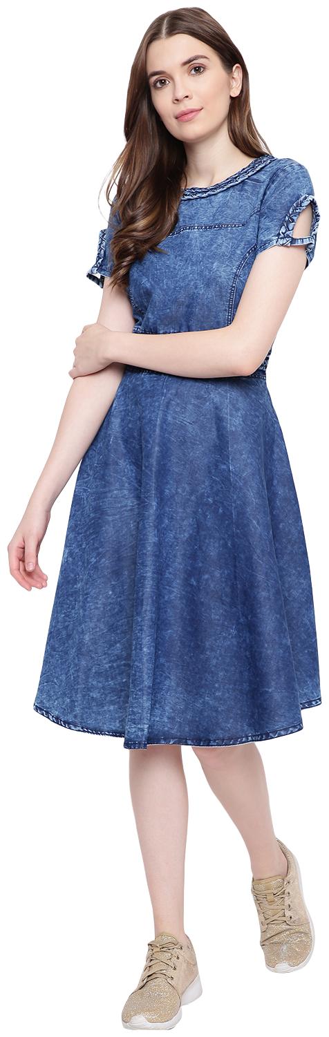 

BI AMMA Women Printed Regular top Regular tunic - Blue