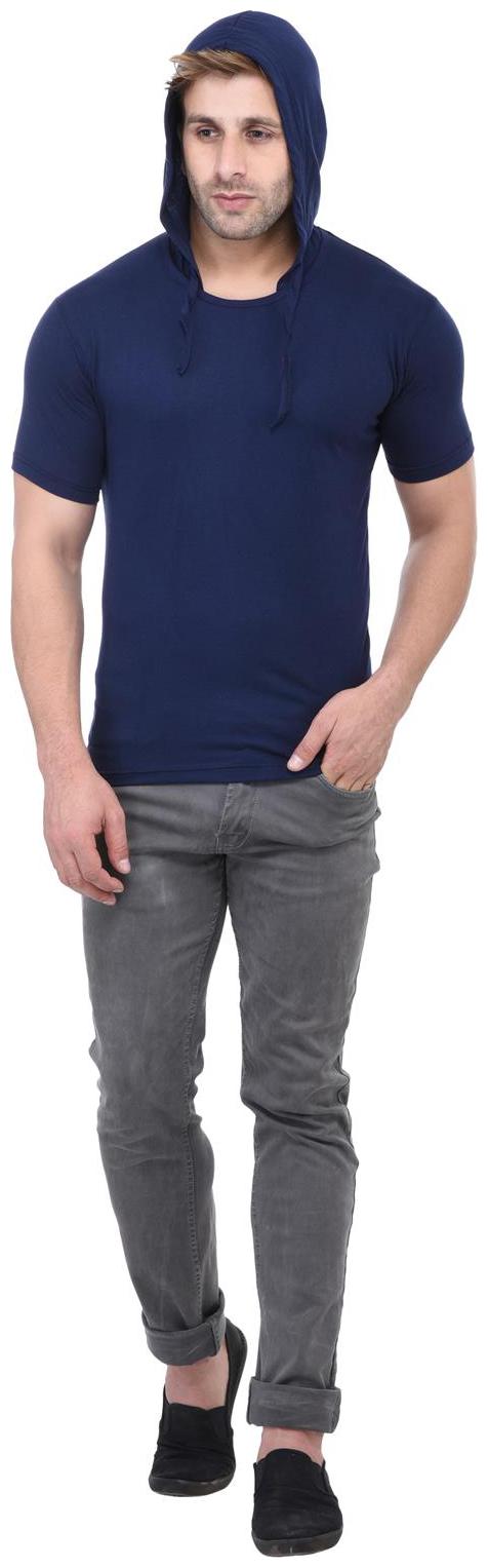 

Bi Fashion Men Blue Regular fit Cotton Hood T-Shirt - Pack Of 1