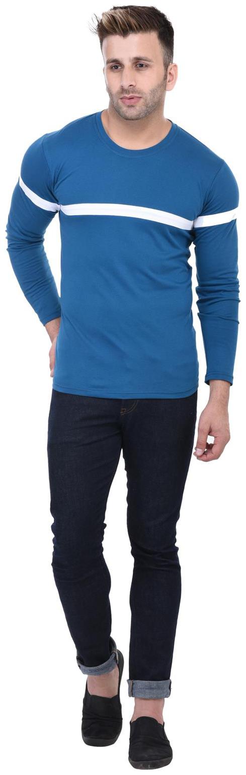 

Bi Fashion Men Blue Regular fit Cotton Round neck T-Shirt - Pack Of 1
