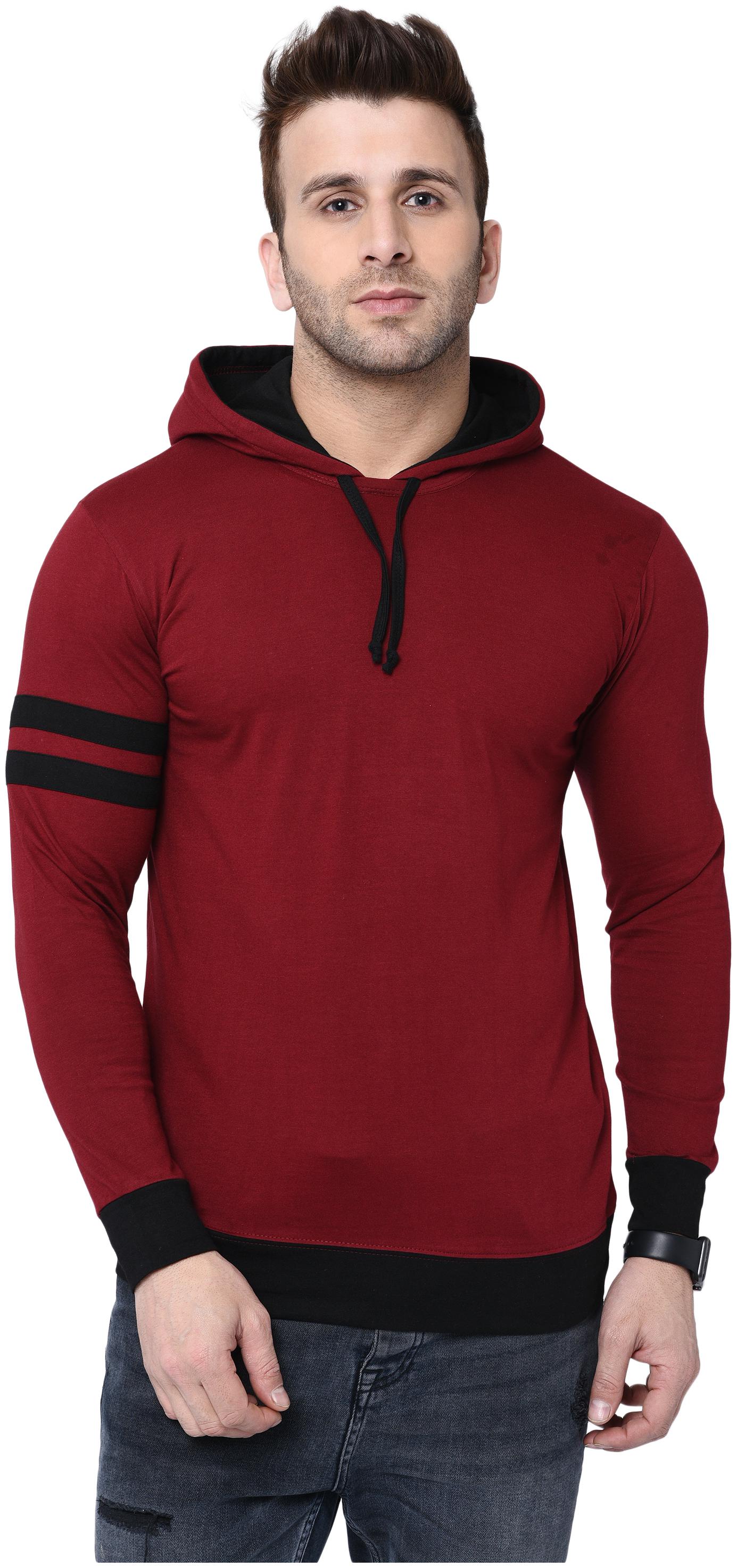 

Bi Fashion Men Maroon Regular fit Cotton Hood T-Shirt - Pack Of 1