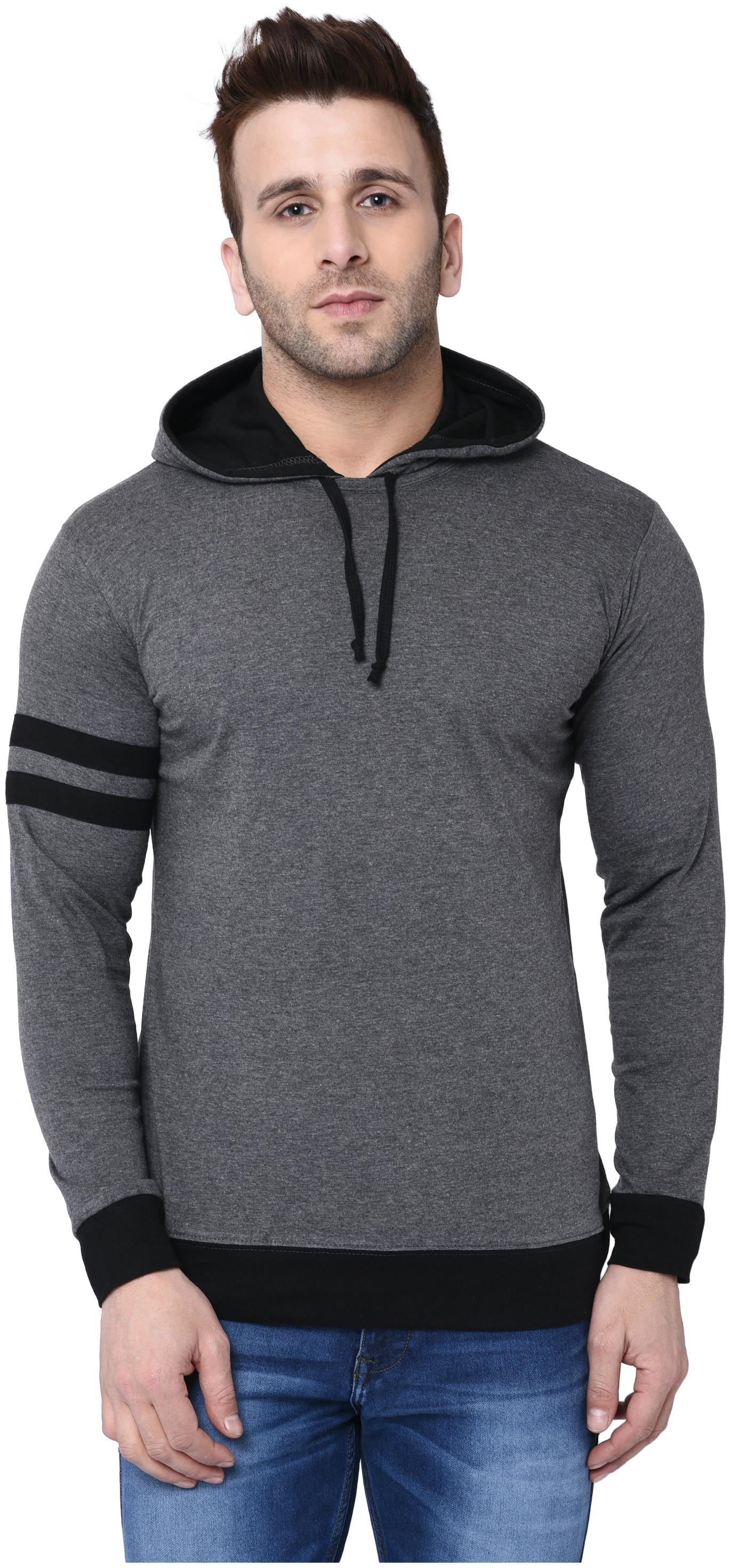

Bi Fashion Men Grey Regular fit Cotton Hood T-Shirt - Pack Of 1