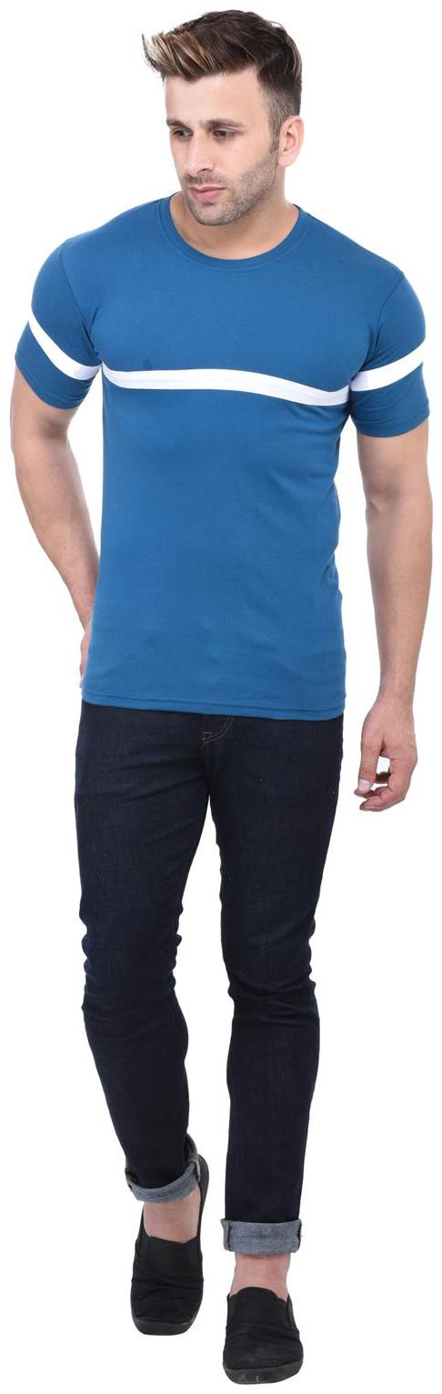 

Bi Fashion Men Blue Regular fit Cotton Round neck T-Shirt - Pack Of 1