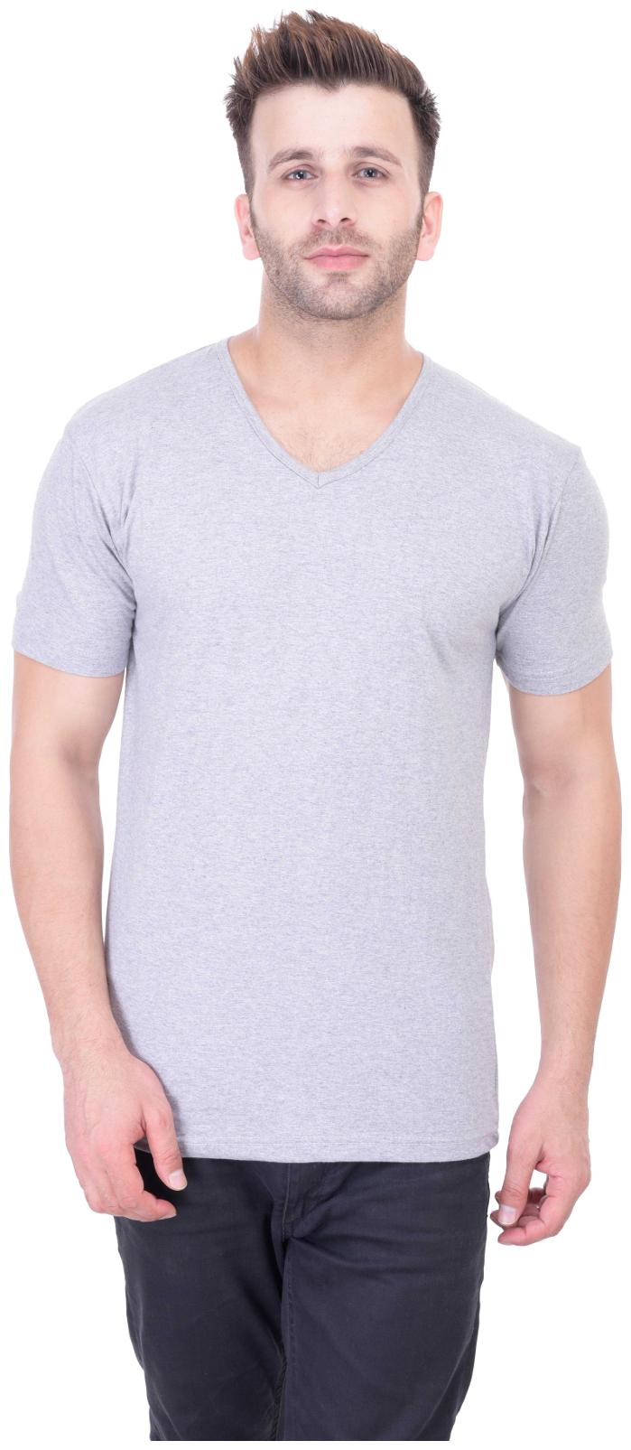 

Bi Fashion Men Grey Regular fit Cotton V neck T-Shirt - Pack Of 1