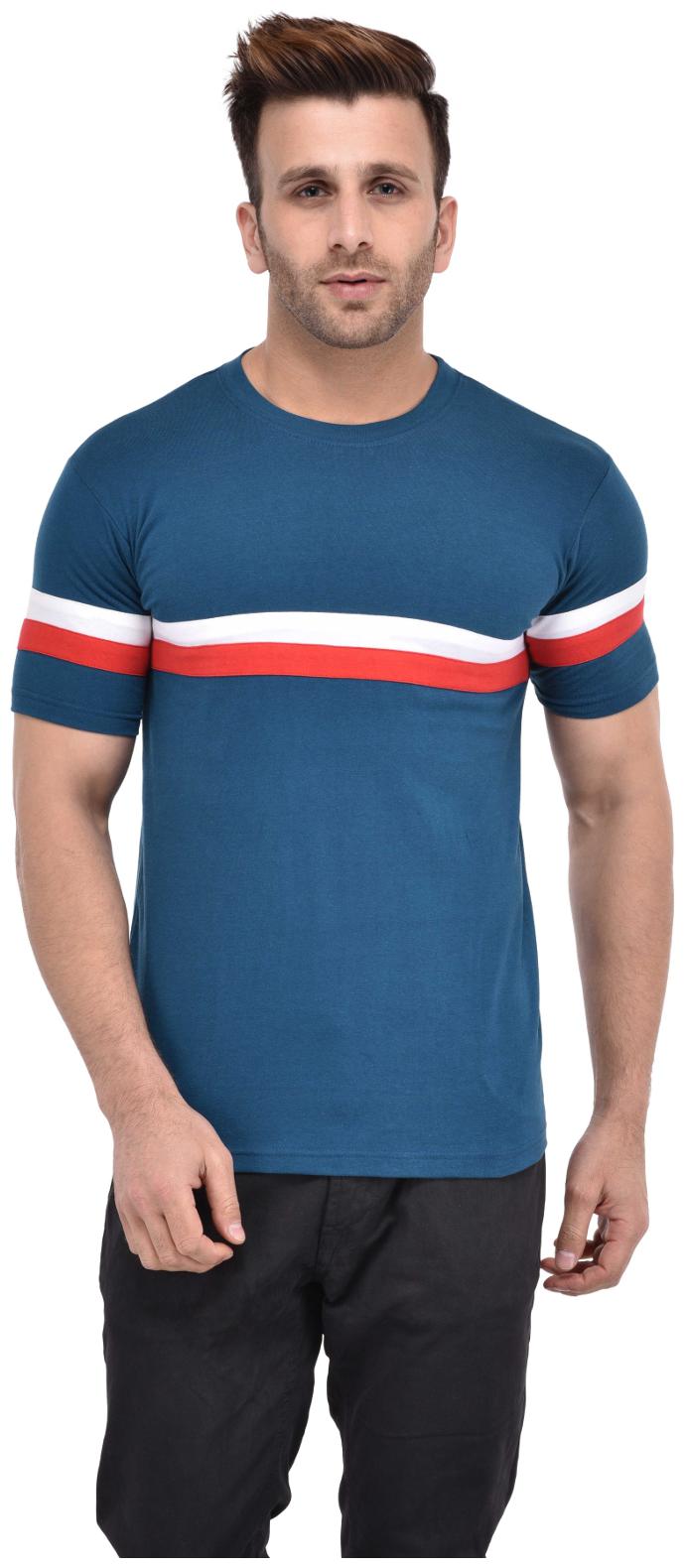 

Bi Fashion Men Blue Regular fit Cotton Round neck T-Shirt - Pack Of 1