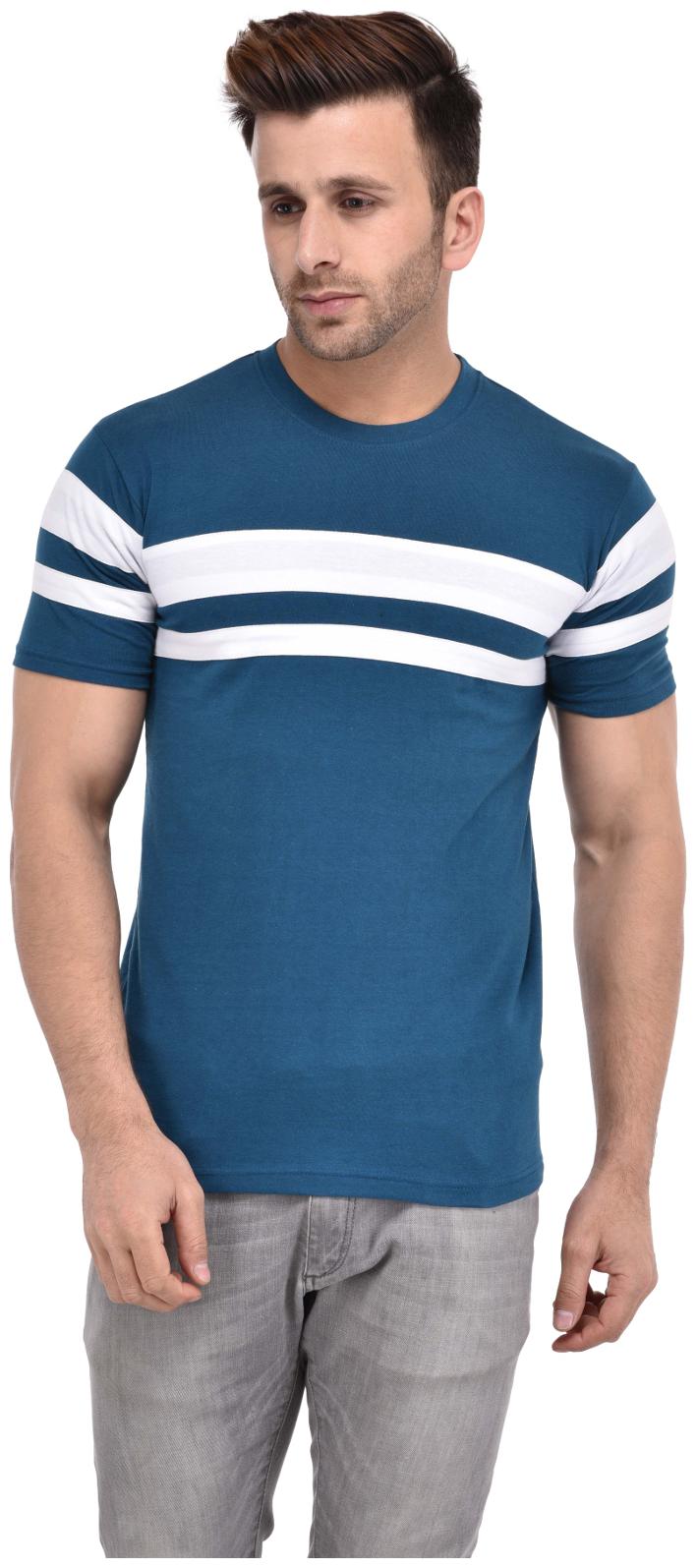 

Bi Fashion Men Blue Regular fit Cotton Round neck T-Shirt - Pack Of 1