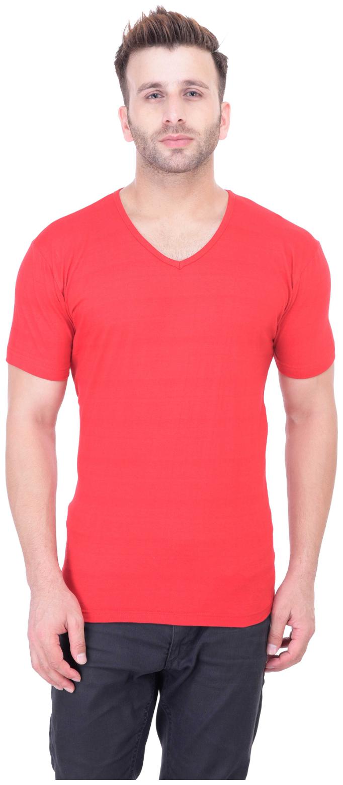 

Bi Fashion Men Red Regular fit Cotton V neck T-Shirt - Pack Of 1