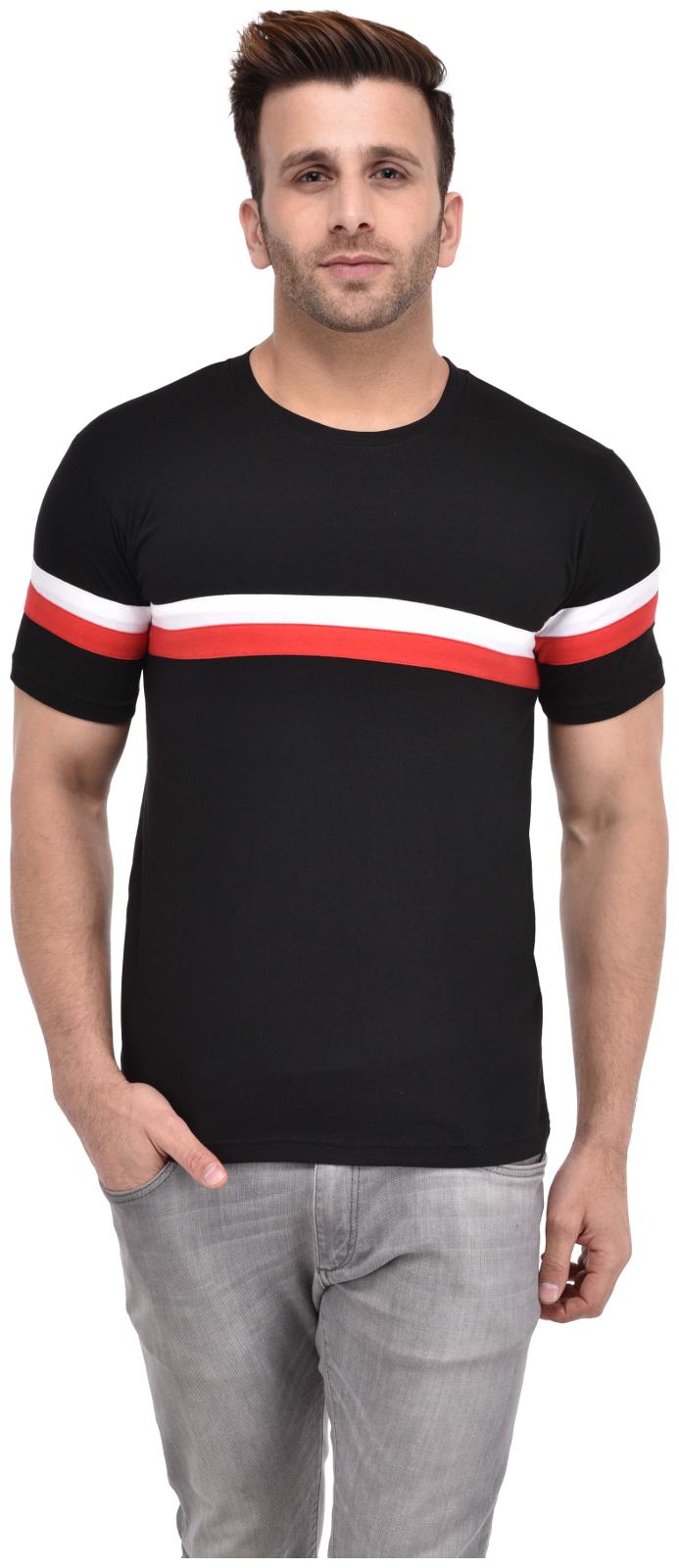 

Bi Fashion Men s Round Neck Solid T-Shirt - Black