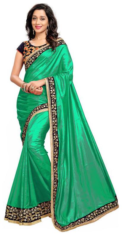 

Bigben Textile Silk Universal Saree Green