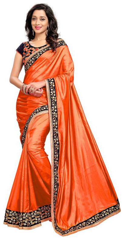 

Bigben Textile Silk Universal Saree Orange