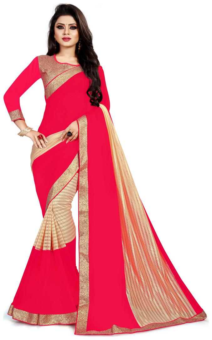 

Bigben Textile Gazri Self Design Saree With Blouse