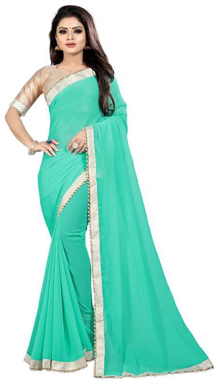 

Bigben Textile Georgette Universal Saree Turquoise