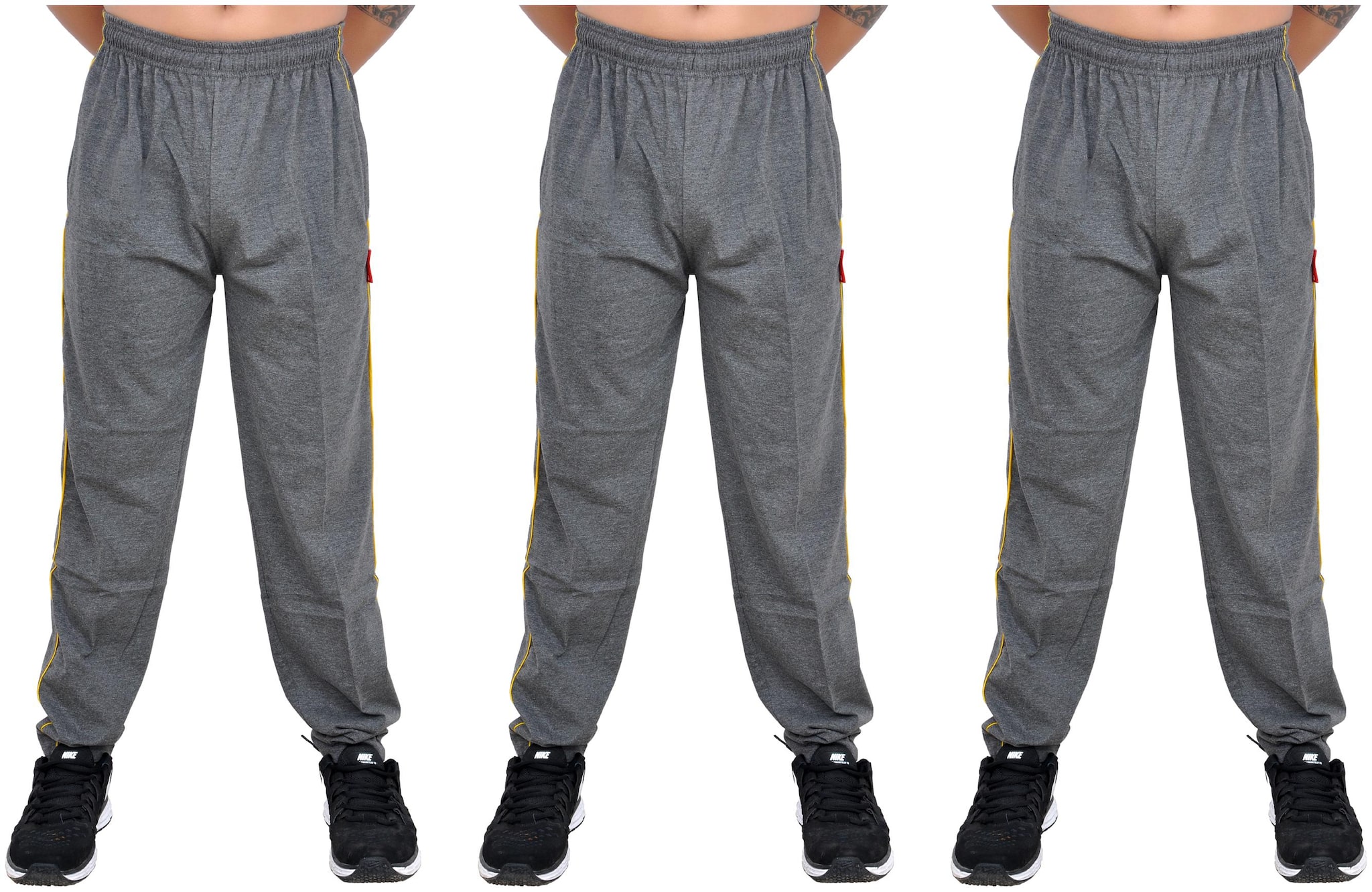 

Binaca With Easltic Dark grey Plain fine Summer Joggres bottom wear Double Dyed PC Single Full bottom wear Binaca Bolt pack of 3