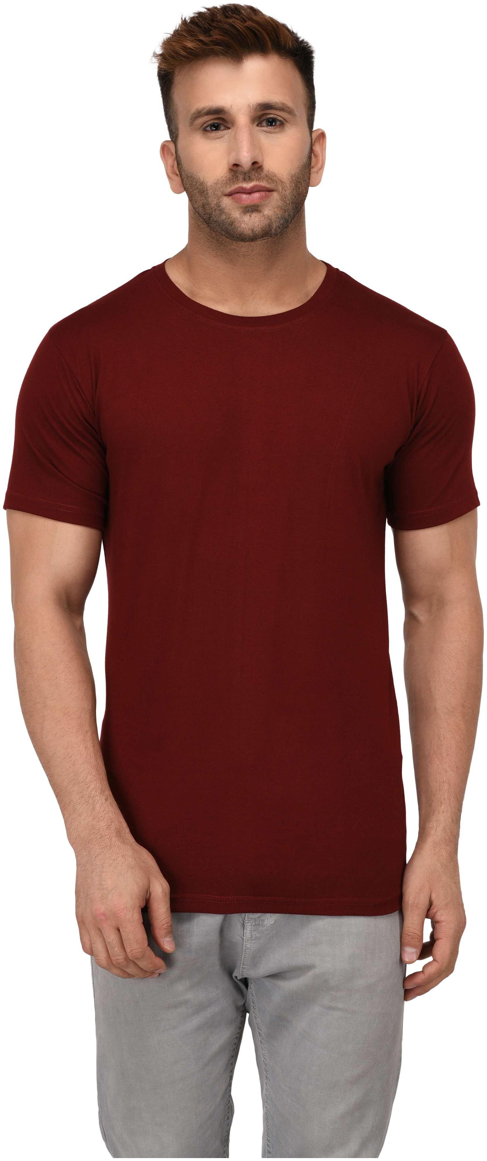 

BKS Collection Men Maroon Regular fit Cotton Round neck T-Shirt - Pack Of 1