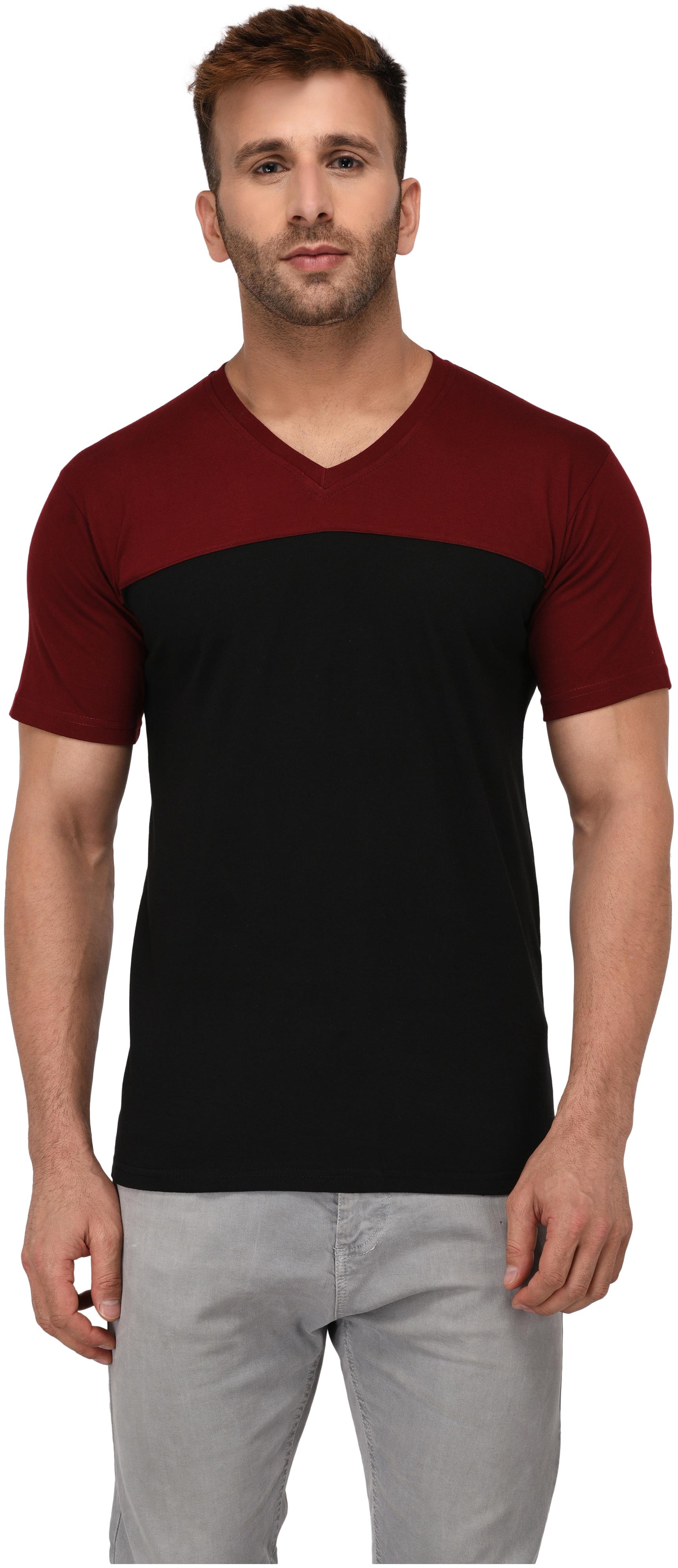

BKS Collection Men Black Regular fit Cotton V neck T-Shirt - Pack Of 1