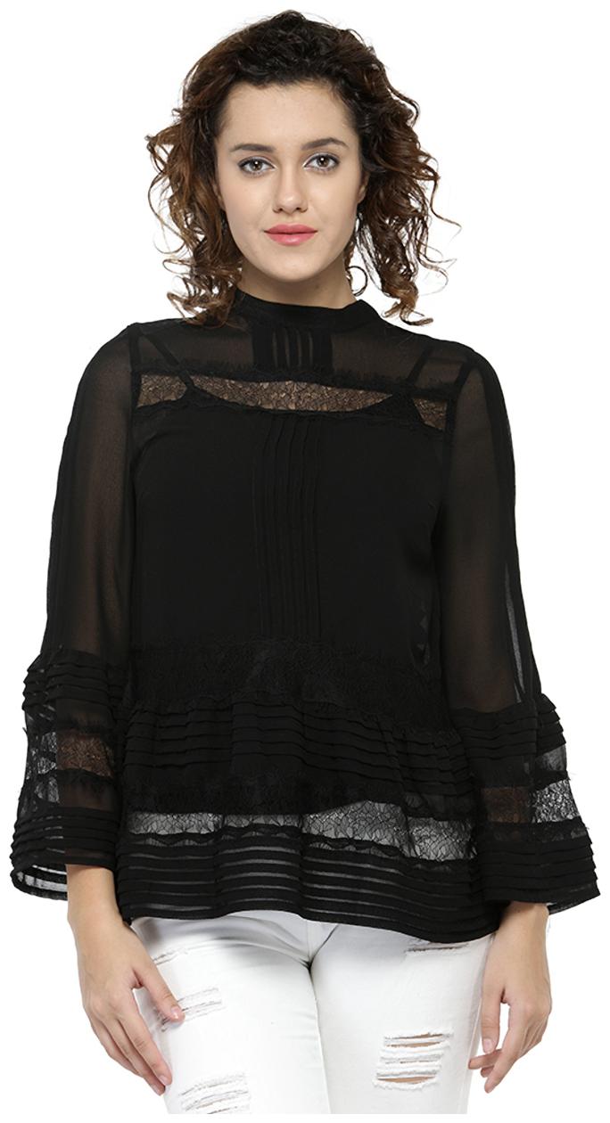 

Black Bell Sleeves Top