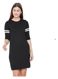 

Jhankhi Black Solid Bodycon dress