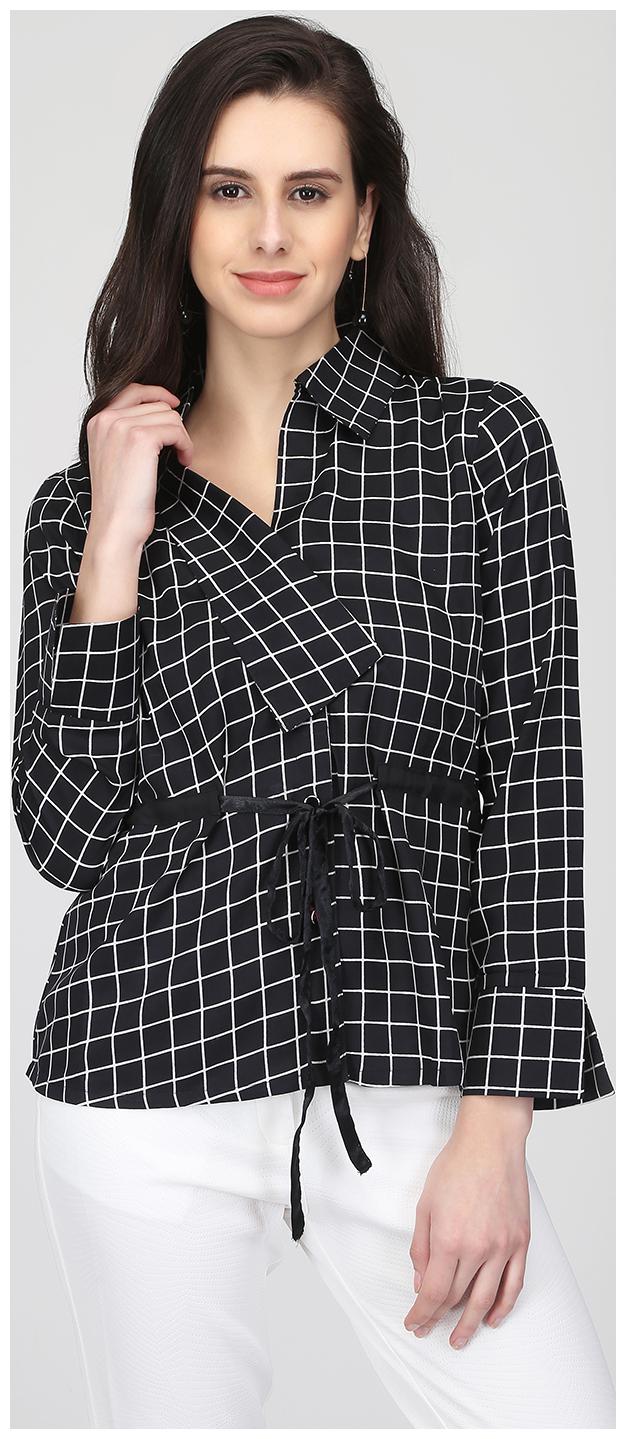 

EAVAN Women Checked Shirt style - Black