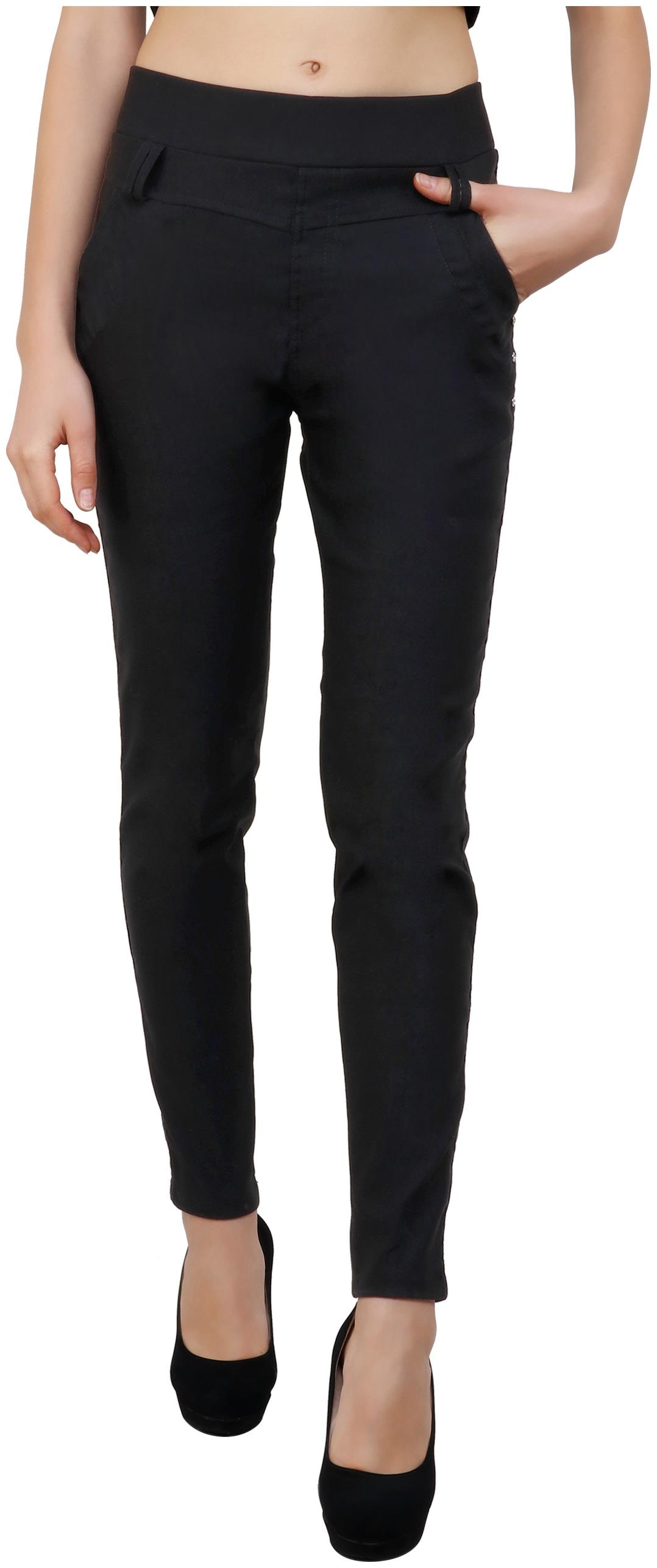 

AADRIKA COM FASHION WORLD Women Black Straight fit Jegging