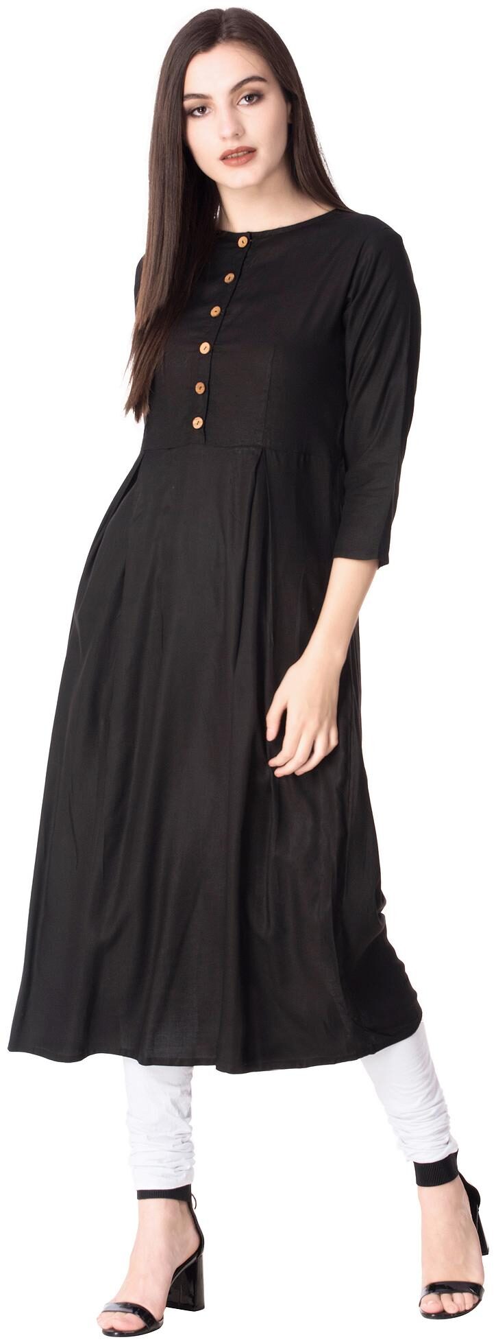 

Black Color Rayon Casual Straight Kurti