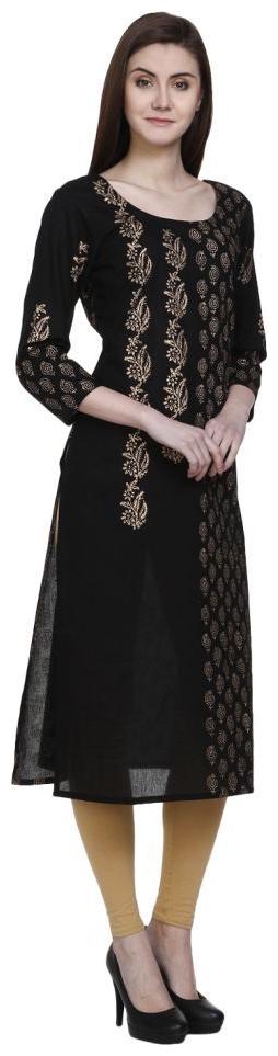 

black cotton straight kurtan