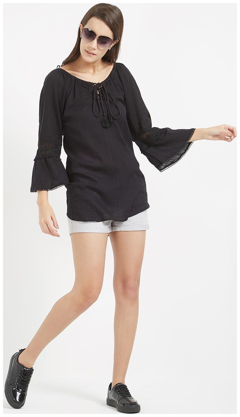 

Black Crochet Lace Back Tunic